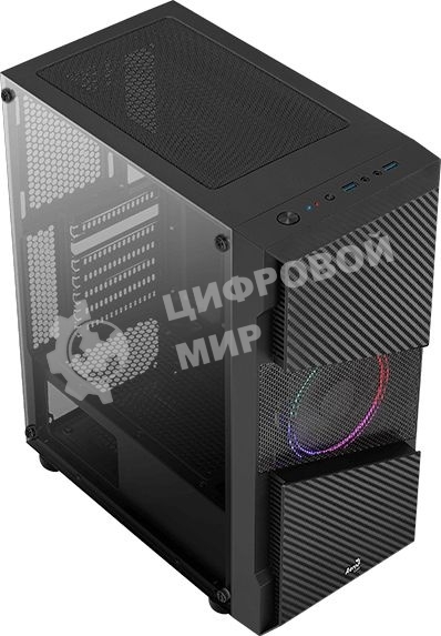 Компьютерный корпус Aerocool/Formula Menace Saturn FRGB-G-BK-v1 черный без БП ATX 4x120мм 2xUSB2.0 1xUSB3.0 audio bott PSU