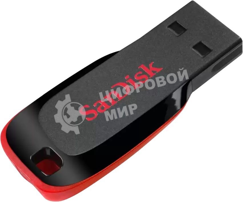 Флешка USB Sandisk CZ50 Cruzer Blade (SDCZ50-064G-B35), 64Gb, USB 2.0, R/W 15/4, черный/красный