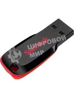 Флешка USB Sandisk CZ50 Cruzer Blade (SDCZ50-064G-B35), 64Gb, USB 2.0, R/W 15/4, черный/красный