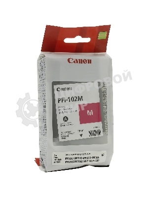 Картридж струйный Canon PFI-102M (0897B001) пурпурный (130 мл.) для Canon imagePROGRAF iPF605, iPF610., iPF650, iPF655, iPF710, iPF755, LP17, iPF510