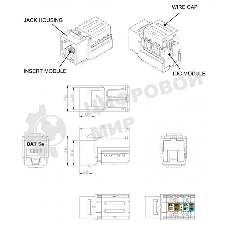 Модуль универсальный Hyperline, keystone, 1хRJ45, Toolless, кат. 5е, неэкр., 1 шт, цвет: зелёный
