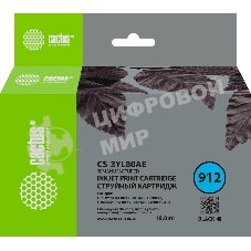 Картридж струйный Cactus CS-3YL80AE 912 черный (18 мл) для HP OfficeJet 8010/8012/8013/8014