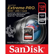 Флеш карта SanDisk Extreme PRO 128Gb SDXC Memory Card 200MB/s