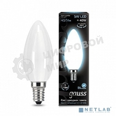 Лампа светодиодная Gauss Filament Свеча E14 5Вт 4100К OPAL