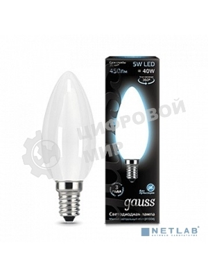 Лампа светодиодная Gauss Filament Свеча E14 5Вт 4100К OPAL