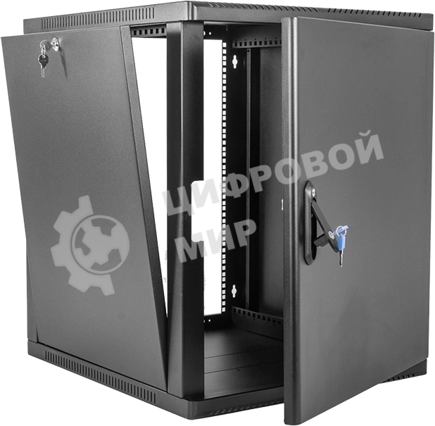 Шкаф ЦМО телекоммуникационный настенный сварной 12U (600 500) съемные стенки, дверь металл, черный