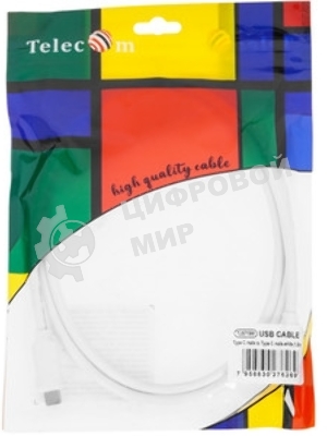 Кабель-соединительный Type-Cm --> Type-Cm, 1.2м белый Telecom TUS719W-1.2M