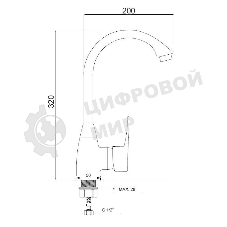 PL5CH-017F Смеситель для кухни с высоким изливом из высокопрочного пластика- ХРОМ