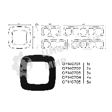 Рамка OMEGA Ecta (Черный матовый) 2-ая OF140702
