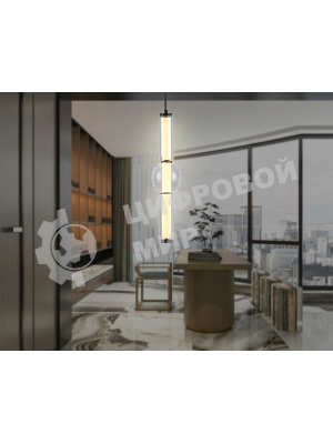 Подвесной светодиодный светильник Ambrella light LH11023 BK/SM черный/дымчатый 17W 3000K D120*520