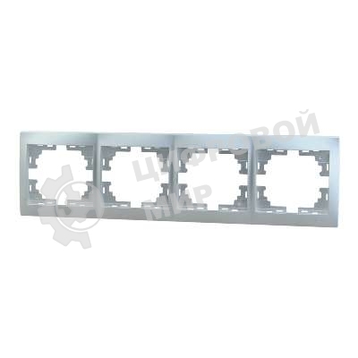 Рамка 4-м Мира горизонт. метал. сер. Lezard 701-1000-149