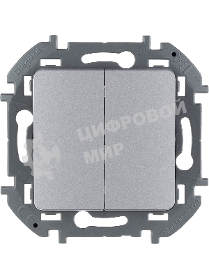 Выключатель 2-клавишный 10AX 250 В алюминий