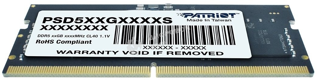 Оперативная память Patriot, DDR5, 16GB (1x16 GB), 4800 MHz, CL40, SO-DIMM
