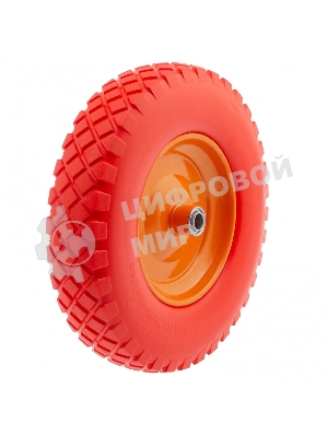 Колесо Palisad полиуретановое 4.80/4-8 длина оси 90 мм, подшипник 20 мм
