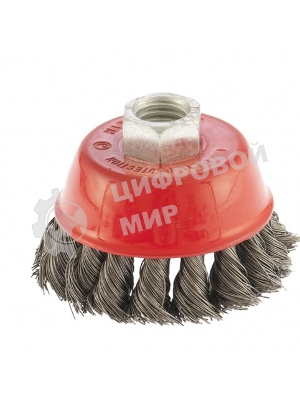 Щетка Matrix для УШМ, 65 мм, М14, Чашка, крученая проволока 0,35 мм