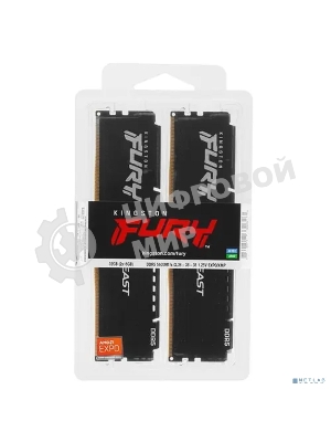 Оперативная память Kingston Fury Beast, DDR5, 32GB (2x16GB), 5600MHz, CL36, DIMM, с радиаторами, черный