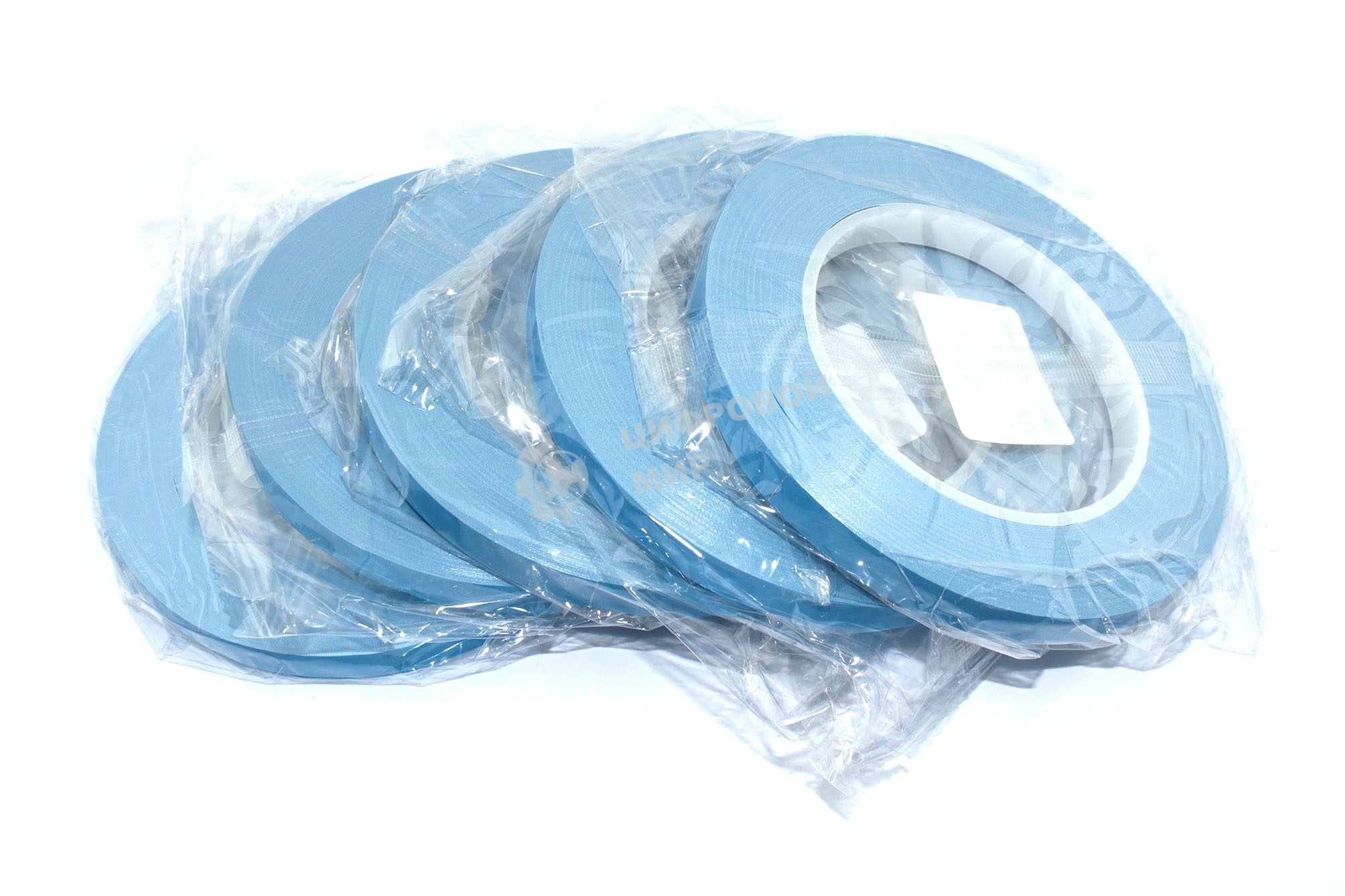 Термоскотч двусторонний 10 мм, 50 м 5 шт синий