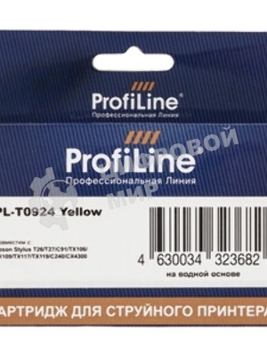 Чернила PL-T0634/T0734/T0924/T1284 для принтеров Epson Yellow C67/C79/C87/C91/CX3700/CX4100/CX4300/CX4700/CX3900/CX3905/CX4900/TX106/TX109/TX117/TX119/T26/T27 S22/SX125/SX130/SX420W/SX425W/Office BX305F/BX305FW пигментные 250 мл ProfiLine