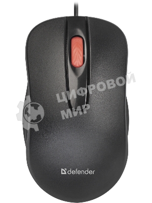 Мышь проводная Defender Point MM-756 черный, 1000 dpi, USB, кнопки - 3