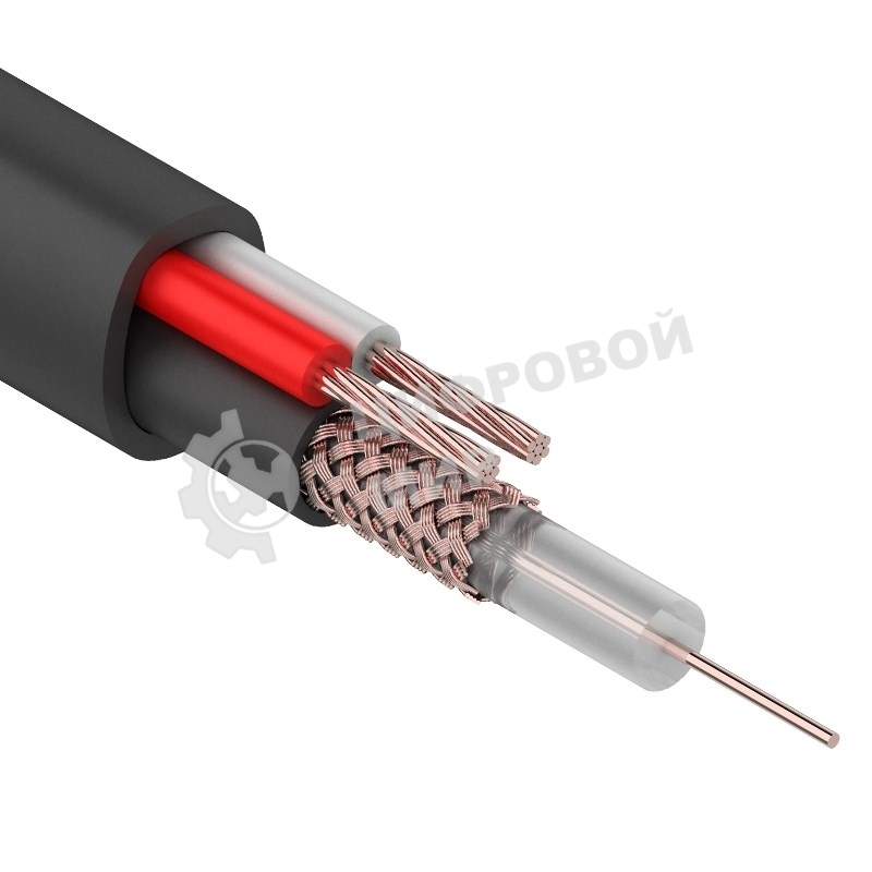 Кабель Rexant КВК-П-1,5+2x0,50 мм² (Cu/Cu) черный (бухта 200 м) 01-4013