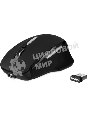 Мышь беспроводная SVEN RX-590SW черный, 1600 dpi, радиоканал, Bluetooth, USB, кнопки - 7