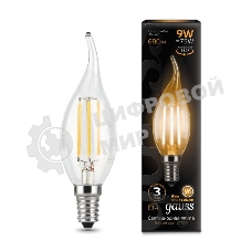 Лампа светодиодная Filament Свеча на ветру E14 9Вт 2700К Gauss 104801109