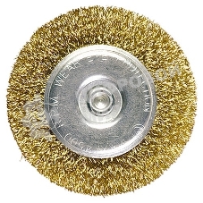 Щетка для дрели Matrix 40 мм, плоская со шпилькой, латунированная витая проволока