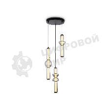 Подвесной светодиодный светильник Ambrella light LH11026/3 BK/SM черный/дымчатый 40W 3000K D380*1720