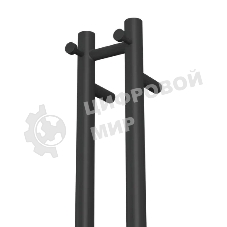 Полотенцесушитель дизайнерский электрический, BAU Stella Gun Grey 8х120, 2 коллектора, 2 крючка, тем
