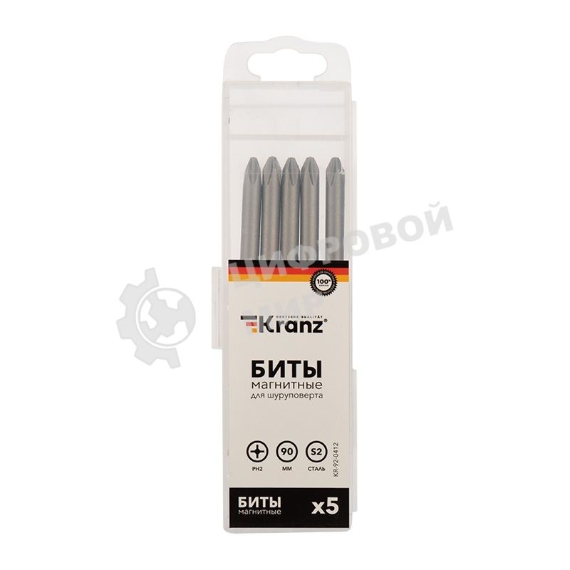 Бита Kranz PH2х90 мм для шуруповерта (упак. 5 шт.)
