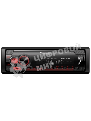 Автомагнитола Pioneer MVH-S125UI, 1 DIN, USB Type-A, AUX, пульт ДУ, съёмная панель