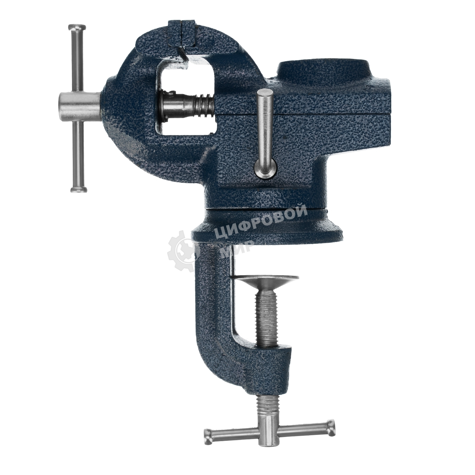 Тиски слесарные Сибртех, настольные, поворотные, ширина рабочих губок 50 мм, наковальня