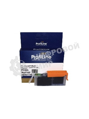 Картридж струйный ProfiLine PL-CLI-471 XLC для принтеров Canon PIXMA MG5740/MG6840/MG7740/TS5040/TS6040/TS8040/TS9040 с чернилами Cyan
