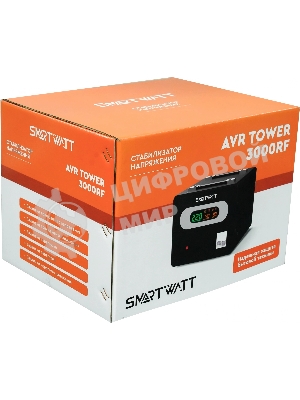 Напольный стабилизатор напряжения SMARTWATT AVR TOWER 3000RF (140W - 260W, 3000VA, 3 кВт, 50-60 Гц, LED-дисплей, релейны