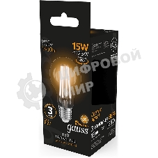 Лампа светодиодная Gauss Filament 102902115 15Вт цок.: E27 груша 220B св. свеч. бел. теп. (упак.: 10 шт)