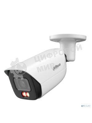 Уличная цилиндрическая IP-видеокамера DAHUA DH-IPC-HFW3449EP-AS-IL-0600B 4Мп, 1/2,9” CMOS, объектив 6.0мм, видеоаналитика,тревожные вх/вых: 1/1 , микрофон, ИК 50м, LED 50m, IP67, металл