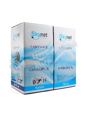 Кабель SkyNet Standart UTPнг-LSZH 4x2x0,48, низкое дымовыделение, нулевое содержание галогенов, медный, FLUKE TEST, кат.5e, однож., 305 м, box, оранжевый