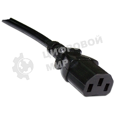 Шнур питания Lanmaster C13-Schuko угловая, 3х0.75, 220В, 10А, черный, 3 метра