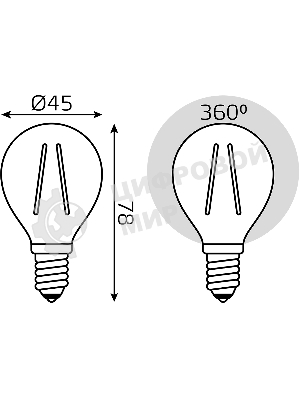 Лампа светодиодная Filament Шар E14 7Вт 2700К Gauss 105801107