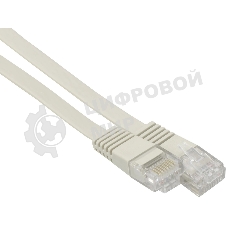 Патч-корд Buro BU-5E-FLAT-1M-G cat.5E molded 1м серый RJ-45 (m)-RJ-45 (m)