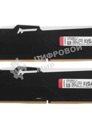Оперативная память Kingston Fury Beast RGb, DDR5, 32Gb (2x16 Gb), 6000 MHz, CL30, радиатор, RGb, черный