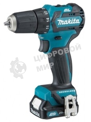 Дрель-шуруповерт Makita DF332DWAE, 12 В, 2 Ач, 35 Нм, бесщеточный