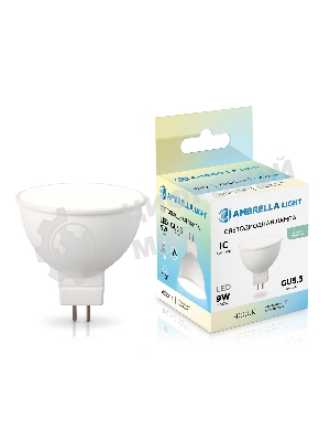 Лампа светодиодная	Ambrella light 160904 LED MR16 9W IC GU5.3 4000K 175-265V