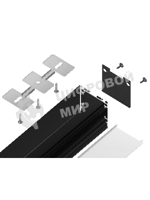 Алюминиевый профиль Ambrella light GP2500BK черный 2000*25*25