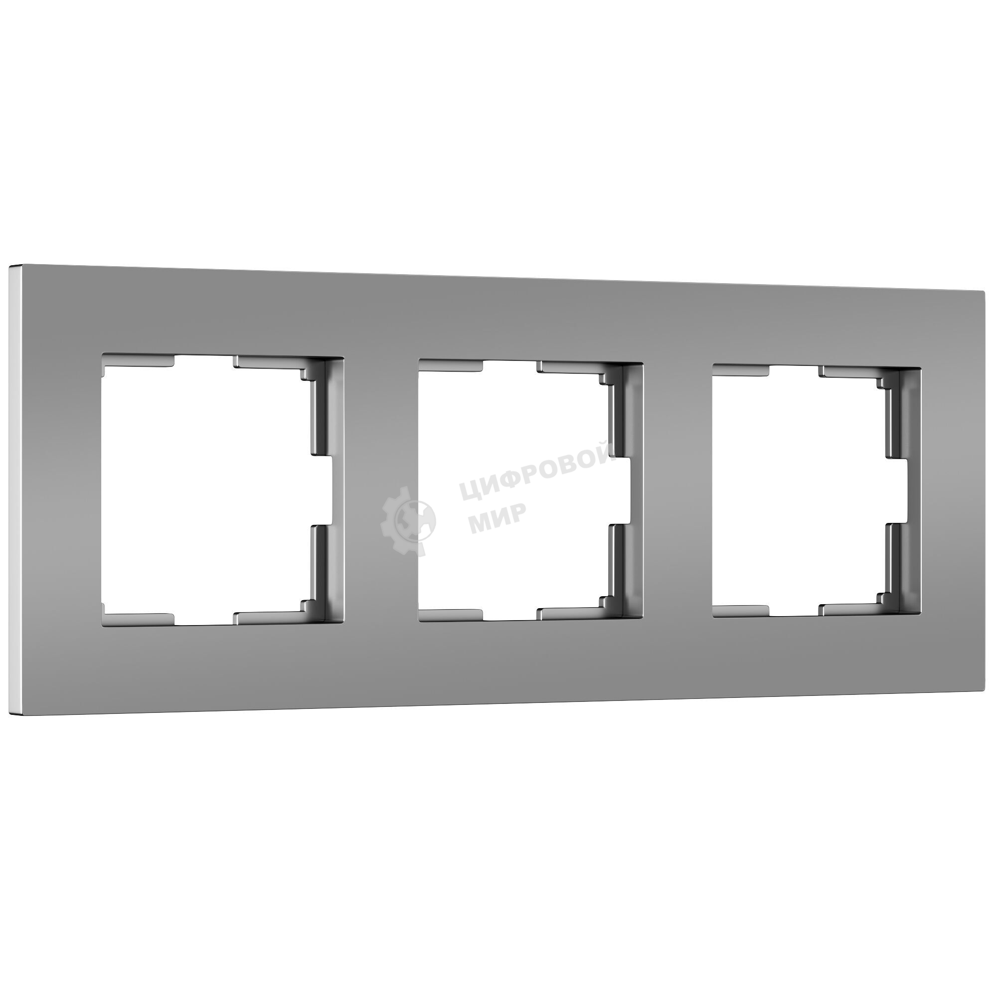 Рамка на 3 поста Slab (серебро софт) W0032965