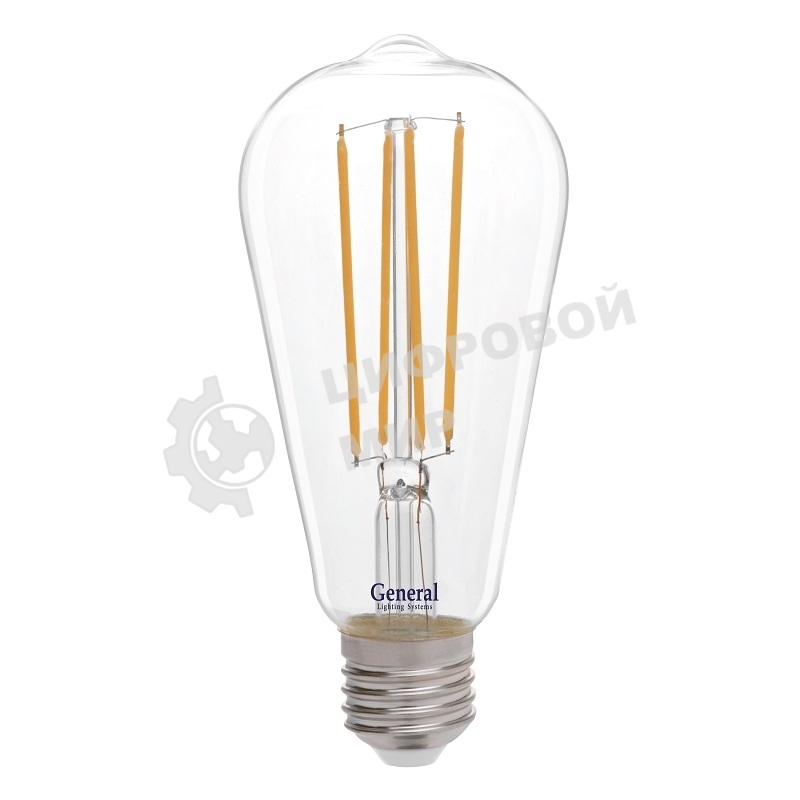Филаментная светодиодная лампа General GLDEN-ST64S-10-230-E27-2700 1/5/20