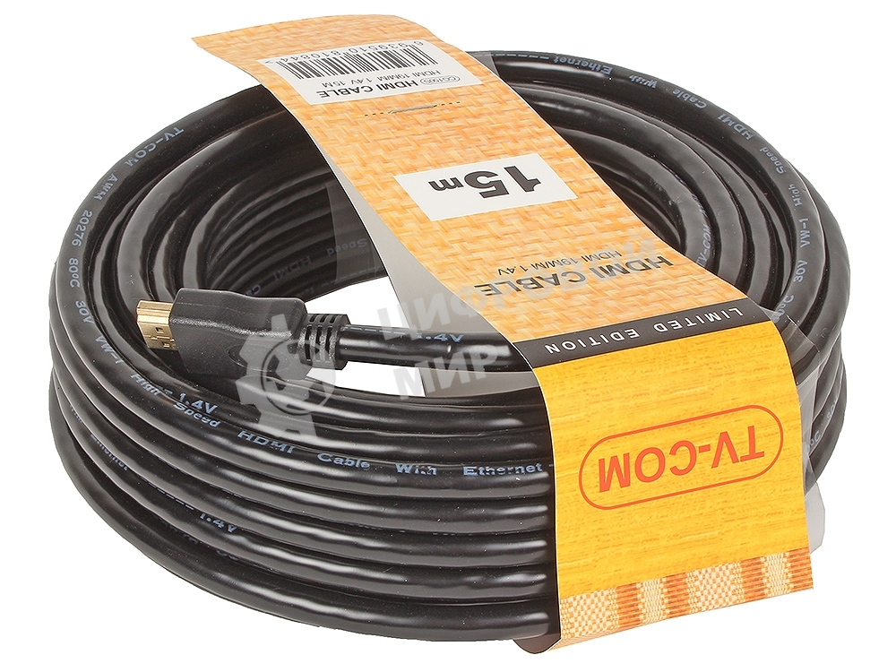 Кабель цифровой TV-COM HDMI19M to HDMI19M, V1.4+3D, 15m CG150S-15M