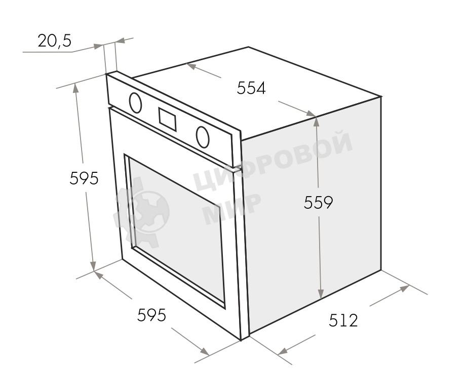 Шкаф духовой электрический Maunfeld EOEH.5811W, встраиваемый