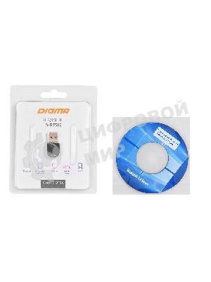 Адаптер USB Digma D-BT502 Bluetooth 5.0+EDR class 1.5 20м черный