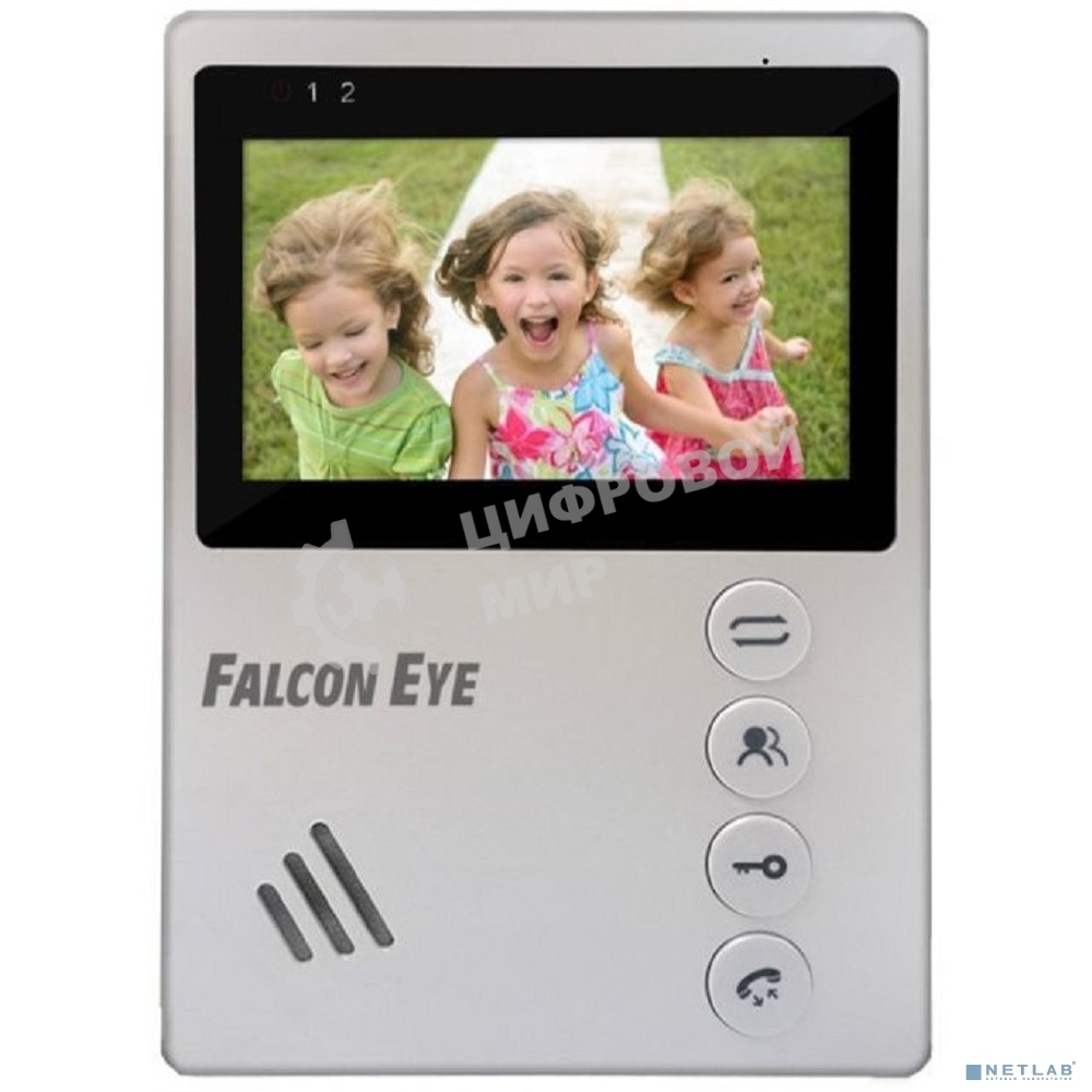 Видеодомофон Falcon Eye VISTA цветной, подключение 2-х вызывных панелей, без трубки (Hands Free), управление электрозамком, цвет корпуса: белый, нап